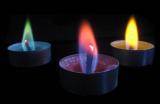 Color flame tealight candle