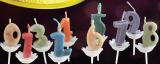 Color flame number candle